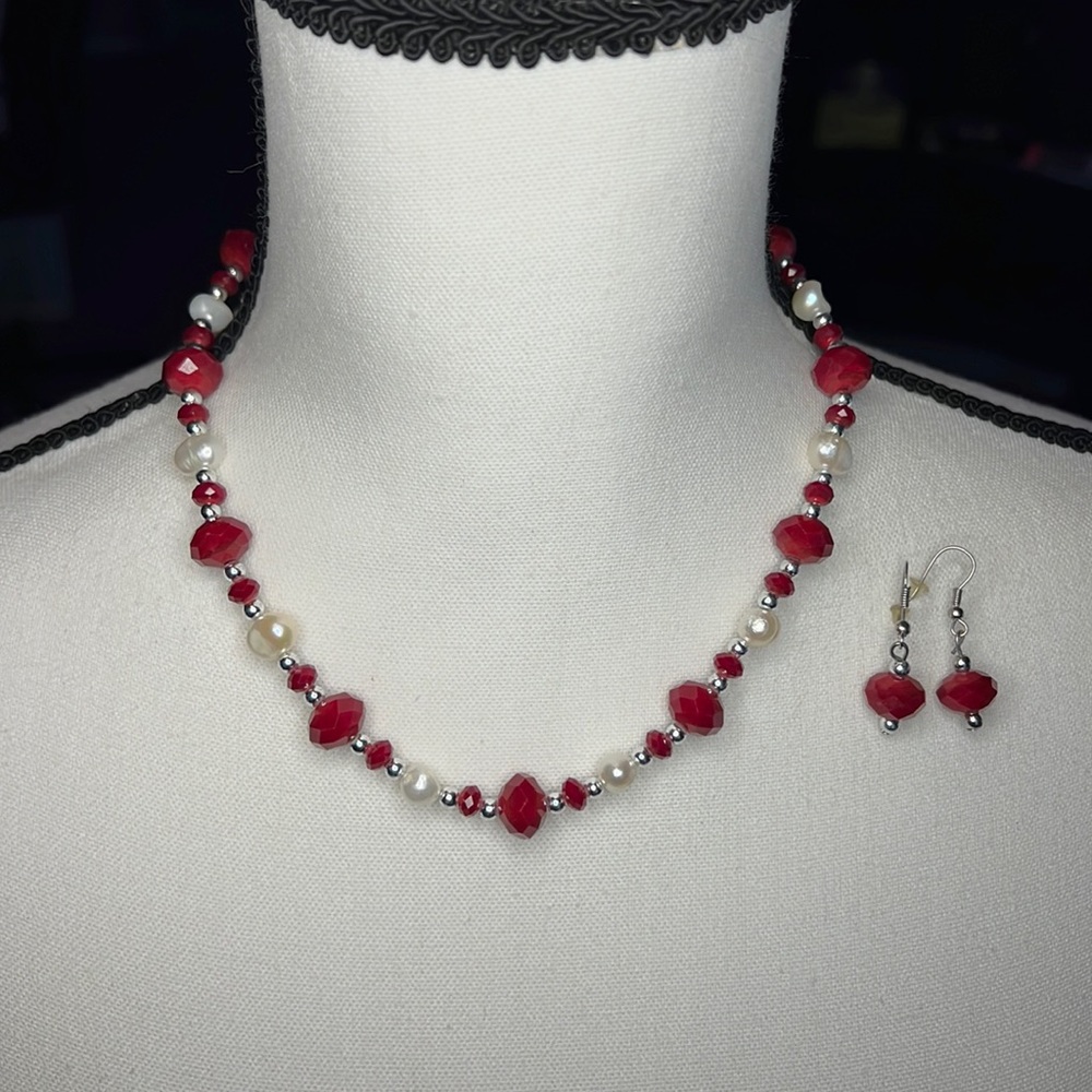 Necklace and earring set.